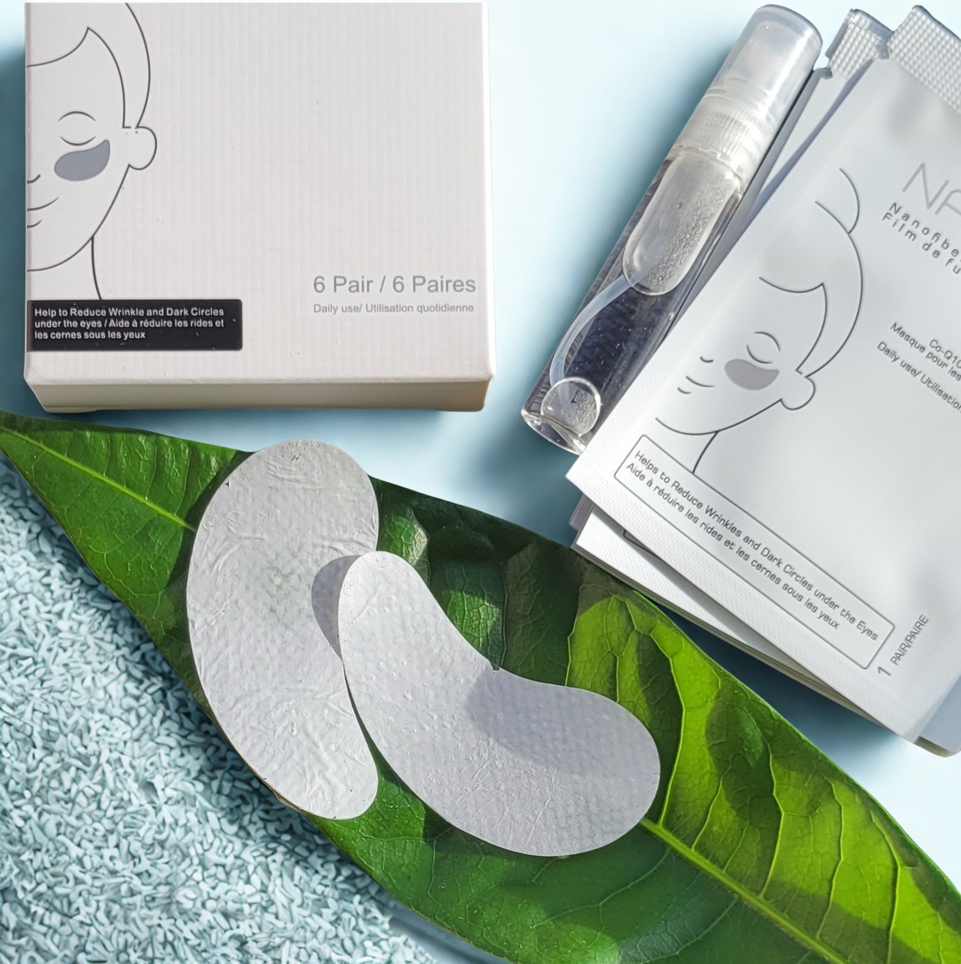 CoQ10 Under Eye Nanofiber Mask 6 Pair  Water Activated Preservative Free