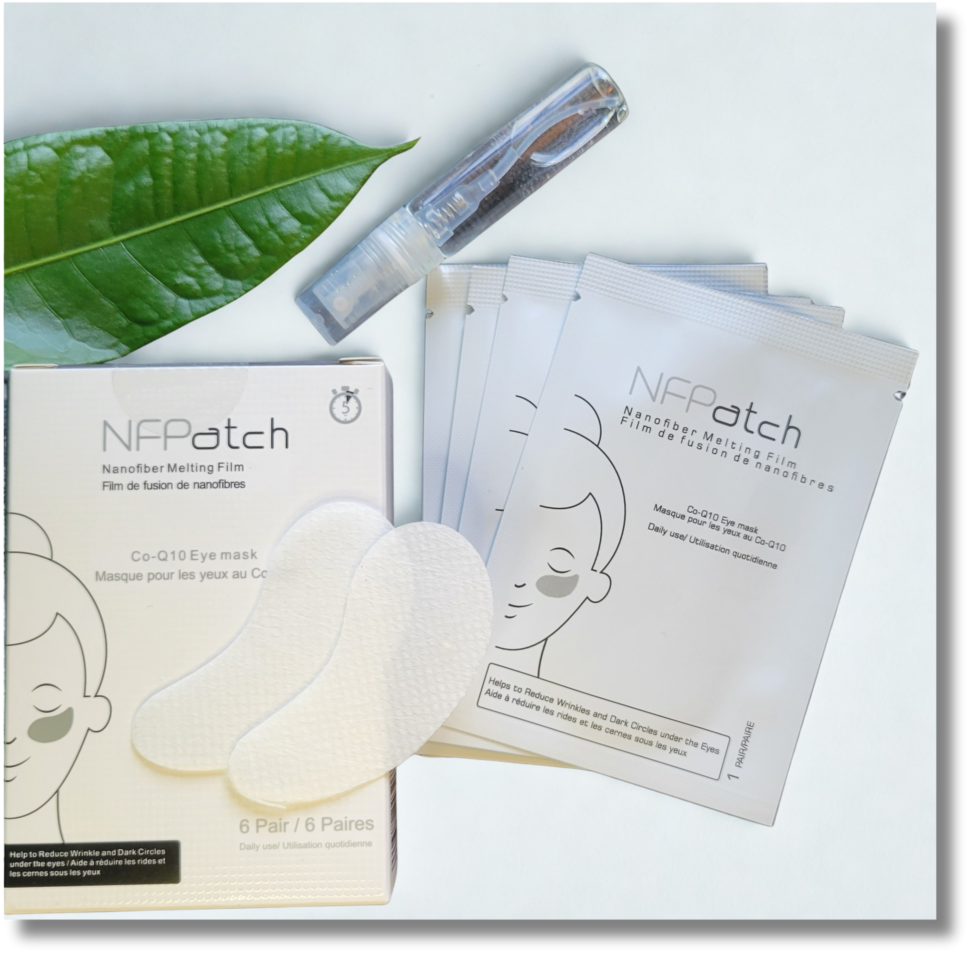 CoQ10 Under Eye Nanofiber Mask 6 Pair  Water Activated Preservative Free